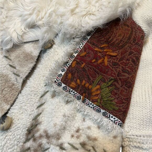 Nigel Preston Lambskin & Wool Knit Patchwork Artisan Jacket Size Small NWT - Picture 8 of 14